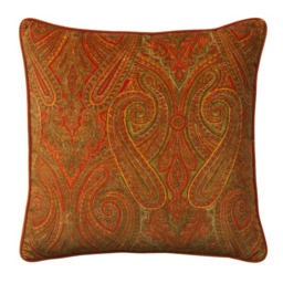 Bonfire Autumn, Sustainable Feather, Cushion, 55cm x 55cm - Andrew Martin Velvet Floral & Paisley - thumbnail 1