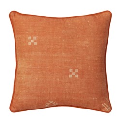 Jericho Brick, Sustainable Feather, Cushion, 55cm x 55cm - Andrew Martin Linen & Linen Blend & Viscose Blend Geometric