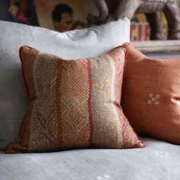Jericho Brick, Sustainable Feather, Cushion, 55cm x 55cm - Andrew Martin Linen & Linen Blend & Viscose Blend Geometric - thumbnail 2