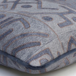 Ashanti Denim, Sustainable Feather, Cushion, 55cm x 55cm - Andrew Martin Linen & Linen Blend & Viscose Blend Geometric - thumbnail 2