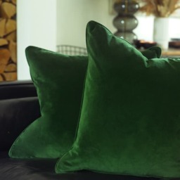 Medici Forest, Sustainable Feather, Cushion - Andrew Martin Eco-conscious & Cotton & Velvet Plain - thumbnail 2