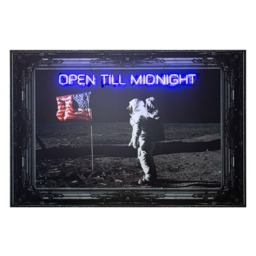 Open Till Midnight, Neon Artwork, 120cm x 80cm, Blue - Andrew Martin - thumbnail 1