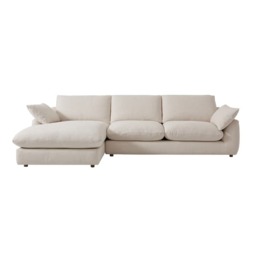Fulton Chaise Sofa, Corner Sofa, Left Hand Facing, Left Hand Facing, Light Neutral - Andrew Martin Linen - thumbnail 2