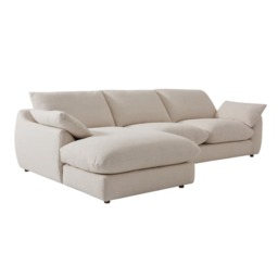 Fulton Chaise Sofa, Corner Sofa, Left Hand Facing, Left Hand Facing, Light Neutral - Andrew Martin Linen - thumbnail 1