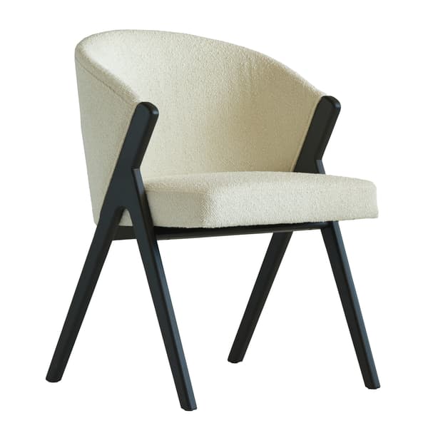 Ciri Dining Chair, Dining Chair, Black/White/Light Neutral - Andrew Martin Boucle - image 1