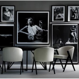 Ciri Dining Chair, Dining Chair, Black/White/Light Neutral - Andrew Martin Boucle - thumbnail 2
