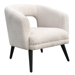 Buco Chair, Armchair, Light Neutral/White - Andrew Martin Boucle - thumbnail 1
