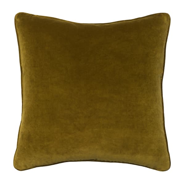 Medici Olive, Sustainable Feather, Cushion - Andrew Martin Olive Eco-conscious & Cotton & Velvet Plain - image 1