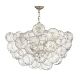 Talia Chandelier Silver, Chandelier, Large, Burnished Silver Leaf - Andrew Martin - thumbnail 1