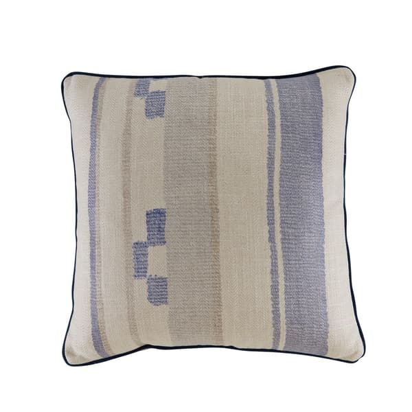 Indus Denim, Sustainable Feather, Cushion - Andrew Martin Linen Blend Ikat & Stripe - image 1