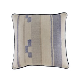 Indus Denim, Sustainable Feather, Cushion - Andrew Martin Linen Blend Ikat & Stripe - thumbnail 1