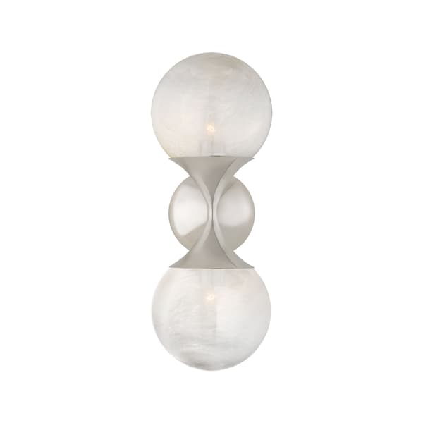Cristol Double Wall Light Nickel, Wall Light, Polished Nickel - Andrew Martin - image 1