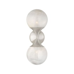 Cristol Double Wall Light Nickel, Wall Light, Polished Nickel - Andrew Martin - thumbnail 1