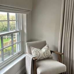 Rory Chair, Chair, Dark Neutral/Light Neutral/Brown - Andrew Martin Linen - thumbnail 2