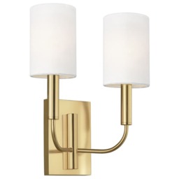Brianna Double Wall Light Brass, Wall Light, Burnished Brass - Andrew Martin - thumbnail 1