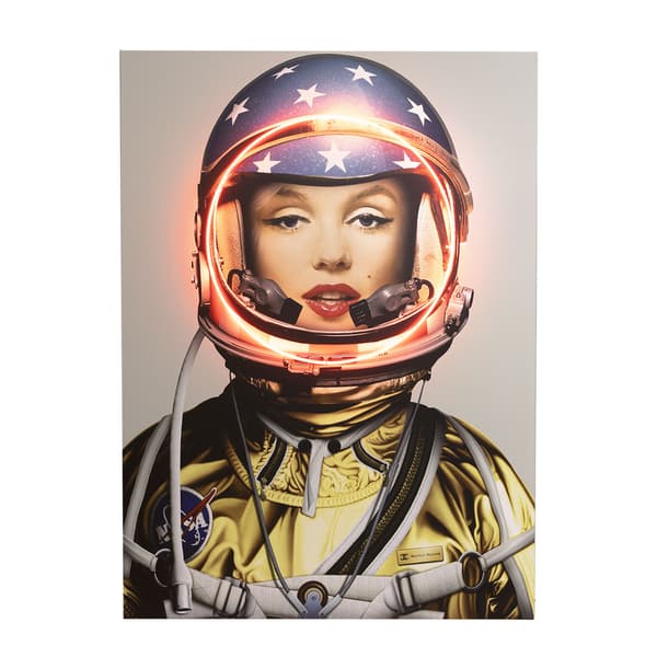 Space Girl Marilyn, Gold, Neon Artwork , 88cm x 120cm - Andrew Martin - image 1