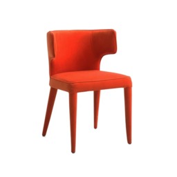 Juno Dining Chair Orange, Chair, Orange - Andrew Martin Velvet - thumbnail 1