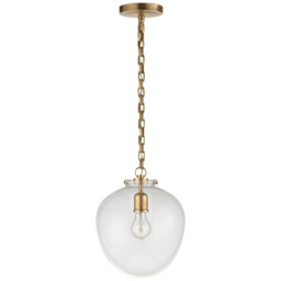 Katie Pendant Brass, Pendant Light, Hand-Rubbed Antique Brass - Andrew Martin - thumbnail 1