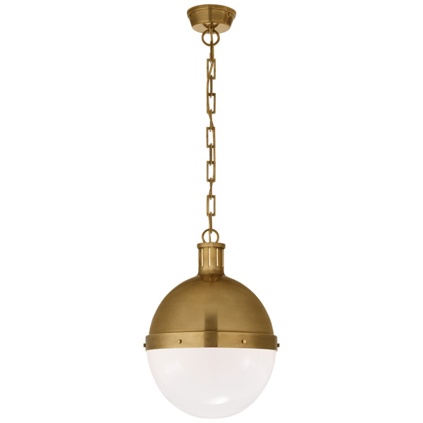 Hicks Pendant Brass, Pendant Light, Large, Hand-Rubbed Antique Brass - Andrew Martin - image 1