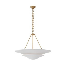 Mollino Chandelier Brass, Gold/White - Andrew Martin - thumbnail 1