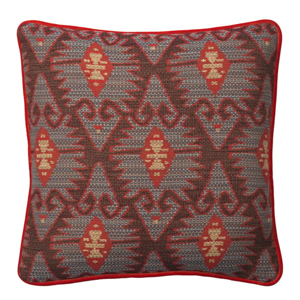 Espiga Blue, Sustainable Feather, Cushion, 55cm x 55cm - Andrew Martin Cotton Blend Kilim - image 1