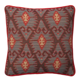 Espiga Blue, Sustainable Feather, Cushion, 55cm x 55cm - Andrew Martin Cotton Blend Kilim - thumbnail 1