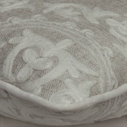 Yurt Ivory, Sustainable Feather, Cushion - Andrew Martin Linen & Linen Blend Embroidered & Floral & Geometric - thumbnail 2