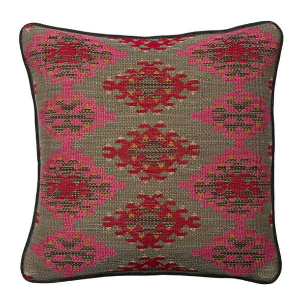 Orillo Pink, Sustainable Feather, Cushion, 55cm x 55cm - Andrew Martin Cotton Blend Kilim & Weave - image 1