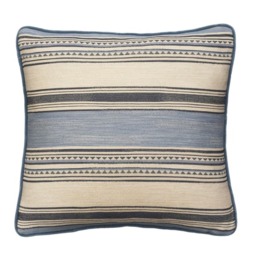 Las Salinas 8, Sustainable Feather, Cushion, 55cm x 55cm, Blue - Andrew Martin Cotton Blend Kilim & Stripe - thumbnail 1