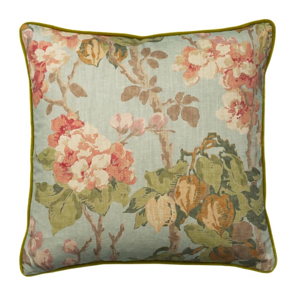 Midsummer Sky, Sustainable Feather, Cushion - Andrew Martin Eco-conscious & Cotton & Cotton Blend & Linen & Linen Blend Floral - image 1