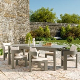 Caicos Dining Chair w/ Arms Taupe, Outdoor Dining Chair - Andrew Martin - thumbnail 2