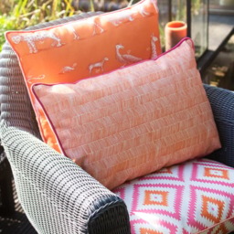 Delta Lava Outdoor Rectangular, Hollowfibre, Outdoor Cushion - Andrew Martin Herringbone - thumbnail 2