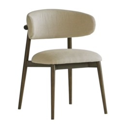 Kitty Dining Chair, Dining Chair, Brown/Dark Neutral - Andrew Martin Linen - thumbnail 1
