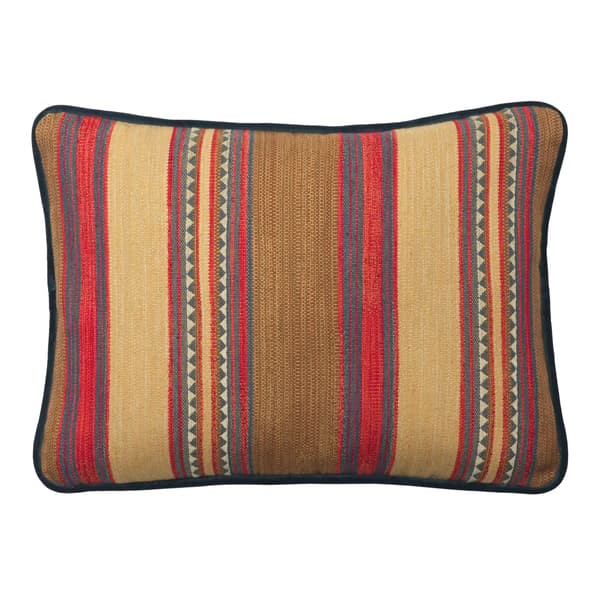 Las Salinas 2 Rectangular, Sustainable Feather, Cushion, 55cm x 40cm - Andrew Martin Cotton Blend Kilim & Stripe - image 1