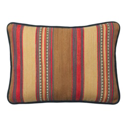 Las Salinas 2 Rectangular, Sustainable Feather, Cushion, 55cm x 40cm - Andrew Martin Cotton Blend Kilim & Stripe - thumbnail 1
