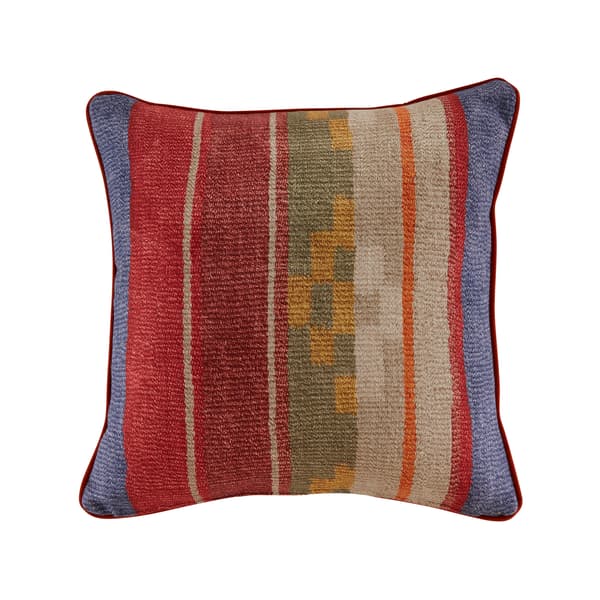 Indus Brick, Sustainable Feather, Cushion - Andrew Martin Linen Blend Ikat & Stripe - image 1