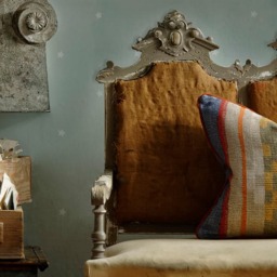 Indus Brick, Sustainable Feather, Cushion - Andrew Martin Linen Blend Ikat & Stripe - thumbnail 2