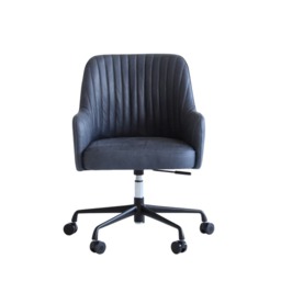 Freud Desk Chair, Chair, Grey - Andrew Martin Leather - thumbnail 2