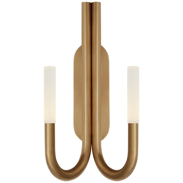 Rousseau Double Wall Light Brass, Wall Light, Antique-Burnished Brass/Crystal - Andrew Martin - image 1