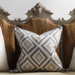 Glacier Storm, Sustainable Feather, Cushion, 55cm x 55cm - Andrew Martin Eco-conscious & Linen Blend & Viscose Blend Geometric & Kilim - thumbnail 2