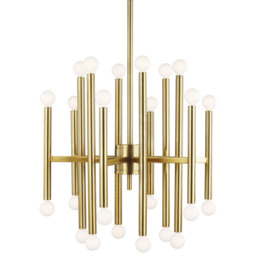 Beckman Chandelier Brass, Burnished Brass - Andrew Martin - thumbnail 1
