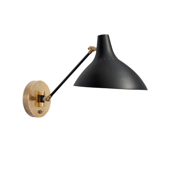 Charlton Wall Light Black, Wall Light, Antique Brass/Black - Andrew Martin - image 1