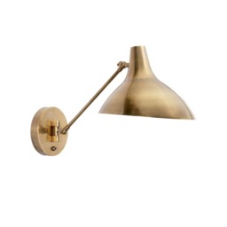 Charlton Wall Light Brass, Wall Light, Hand-Rubbed Antique Brass - Andrew Martin - thumbnail 1