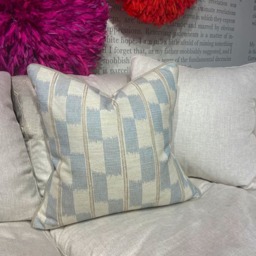 Positano Aqua, Sustainable Feather, Cushion - Andrew Martin Cotton Blend Geometric & Stripe - thumbnail 2