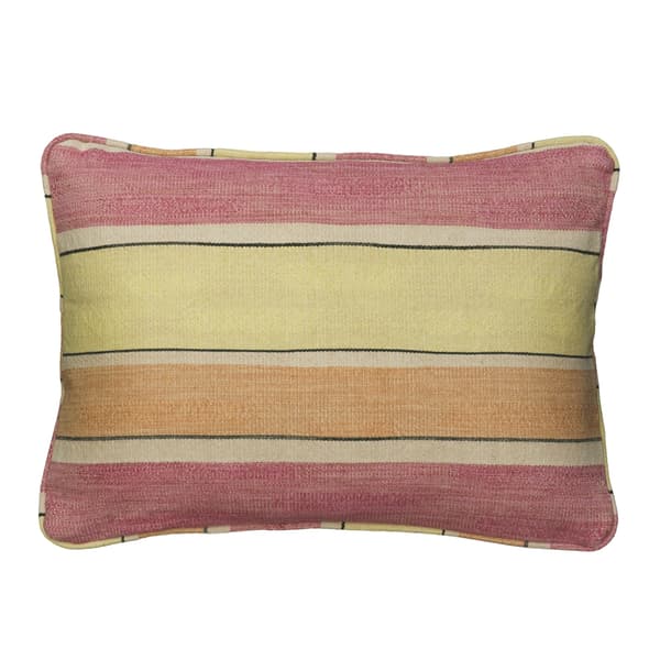 Santorini Lime Rose, Sustainable Feather, Cushion, 55cm x 40cm, LimeRose - Andrew Martin Cotton & Cotton Blend & Linen & Linen Blend Stripe - image 1