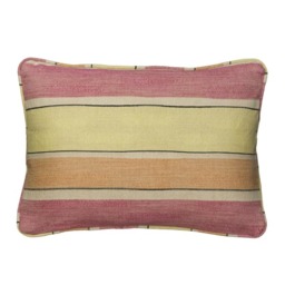 Santorini Lime Rose, Sustainable Feather, Cushion, 55cm x 40cm, LimeRose - Andrew Martin Cotton & Cotton Blend & Linen & Linen Blend Stripe - thumbnail 1