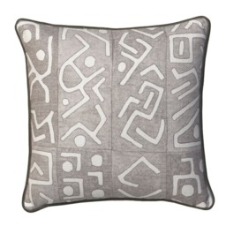 Ashanti Smoke, Sustainable Feather, Cushion, 55cm x 55cm - Andrew Martin Linen & Linen Blend & Viscose Blend Geometric - thumbnail 1