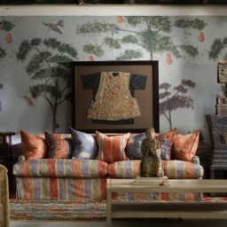 Avebury Denim, Sustainable Feather, Cushion, 55cm x 55cm - Andrew Martin Linen & Linen Blend & Viscose Blend Animal & Floral - thumbnail 2
