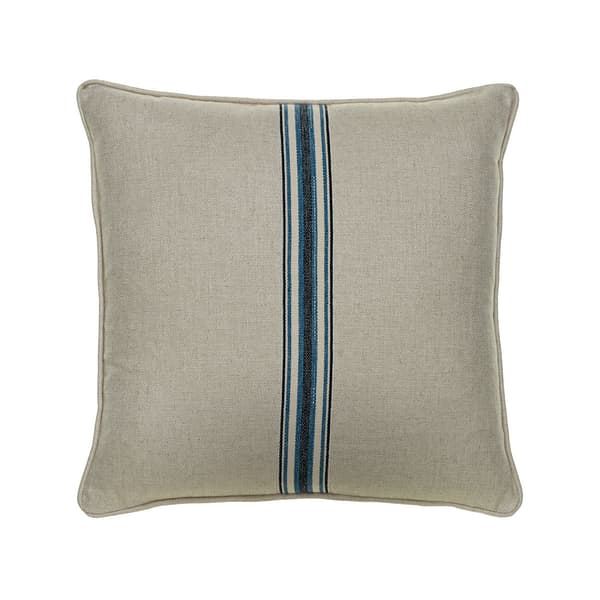 Trek Medal Stripe Navy Tape, Sustainable Feather, Cushion - Andrew Martin Linen - image 1