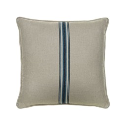 Trek Medal Stripe Navy Tape, Sustainable Feather, Cushion - Andrew Martin Linen - thumbnail 1